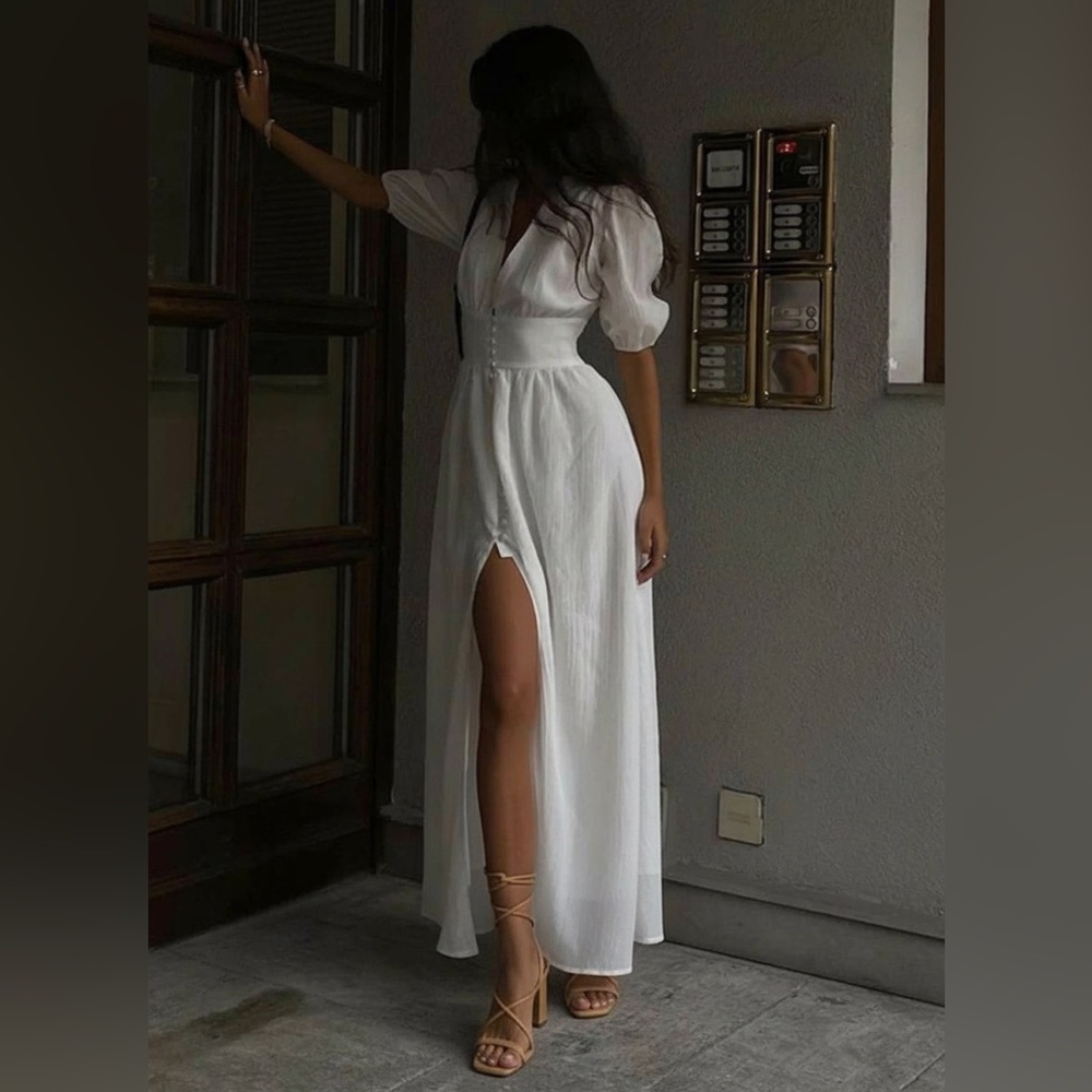 Commense Frenchy Button Split Long Dress - Picture 3 of 13